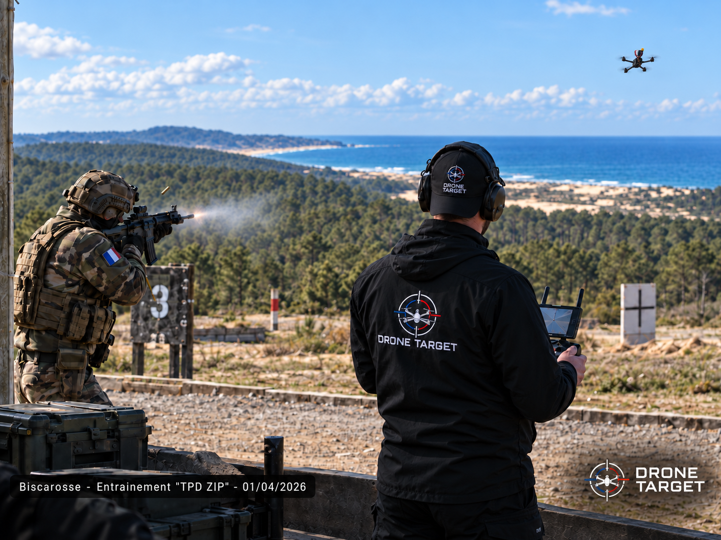 Séquence d'entraînement tactique face à un drone cible